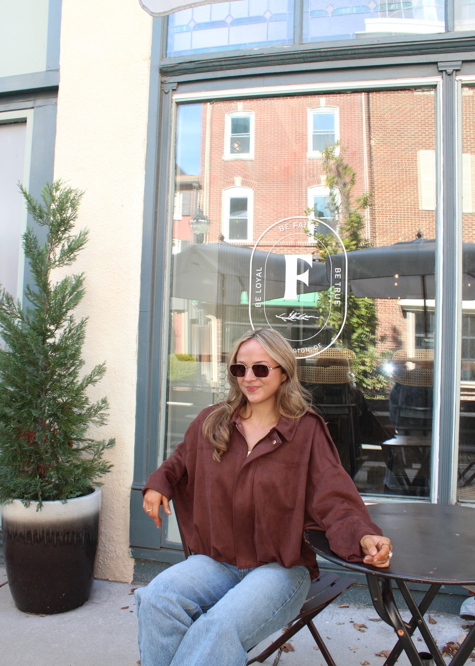 Lollie Bubble Hem Faux Suede Jacket