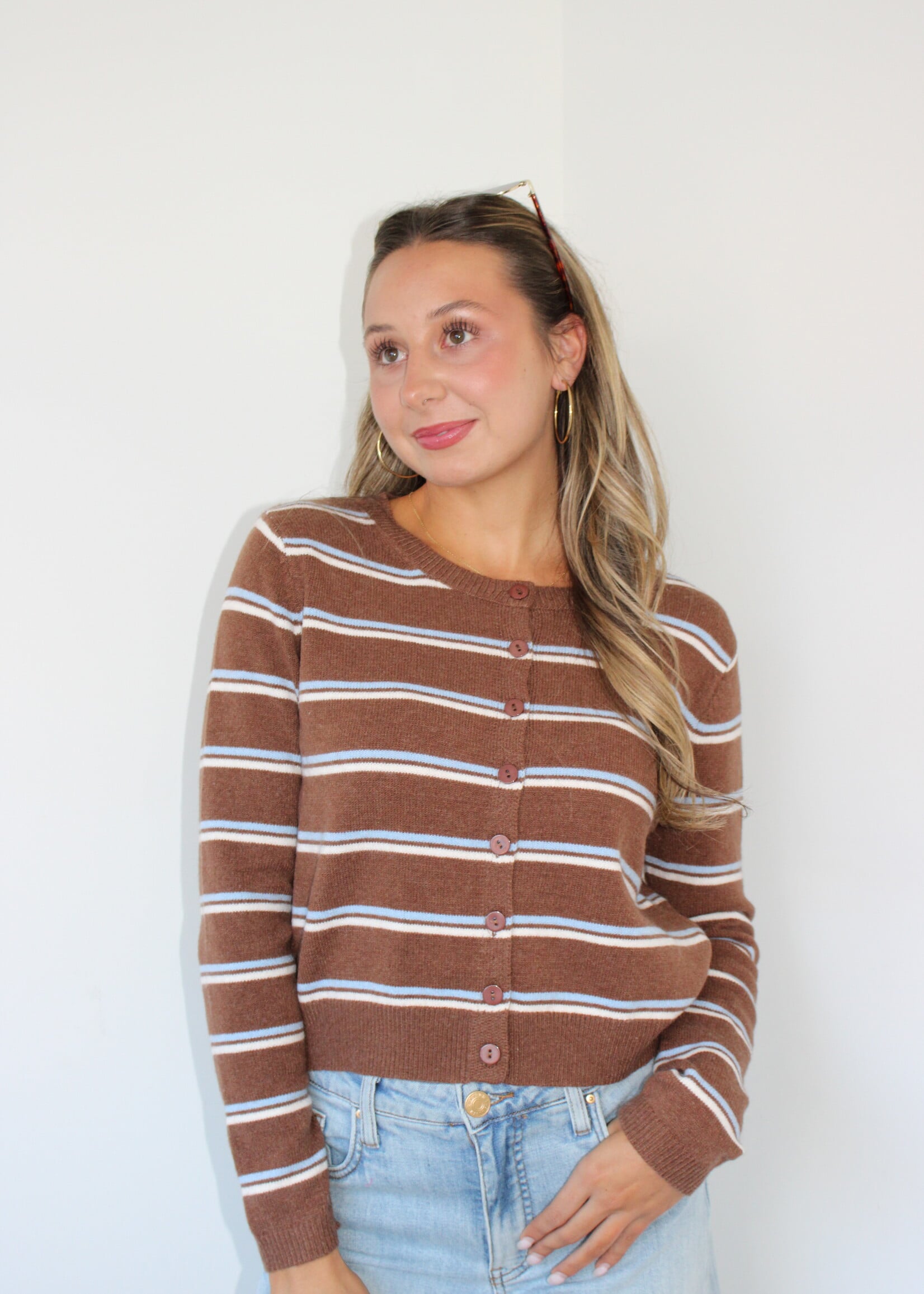 Adleigh Striped Cardigan Sweater