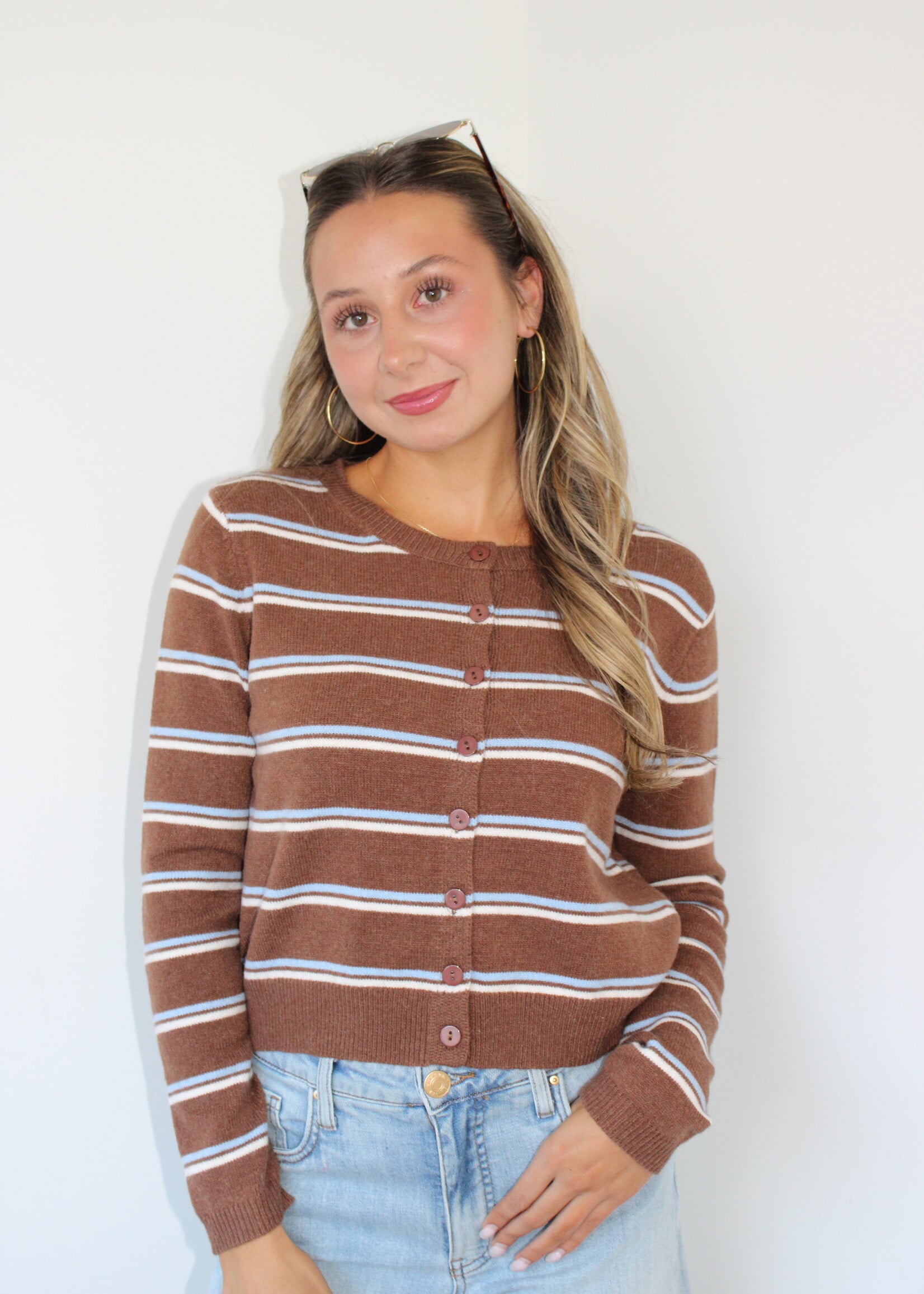 Adleigh Striped Cardigan Sweater