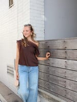 Chris Satin Lace Wide Neck Top
