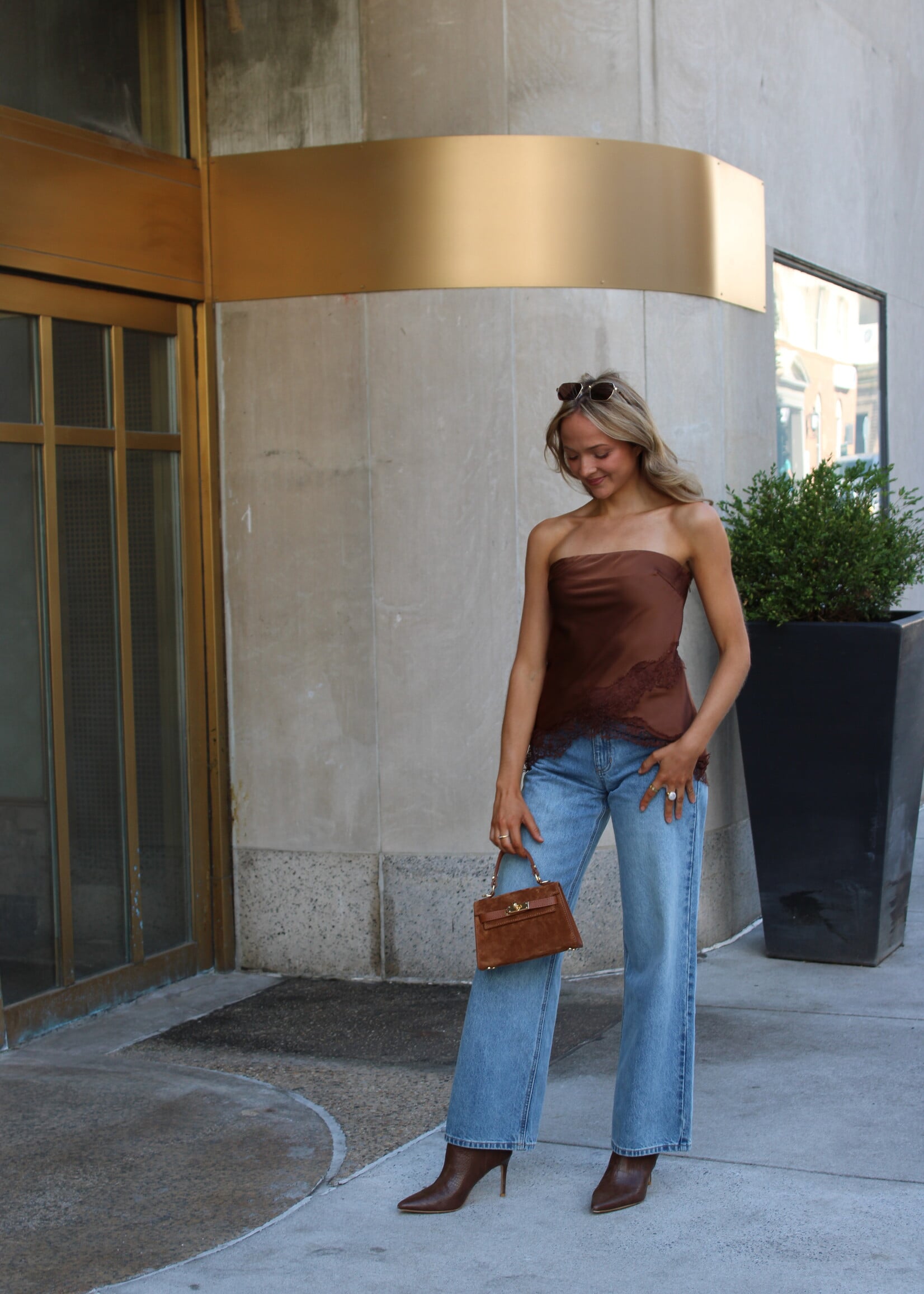 Roxy Satin Lace Tube Top