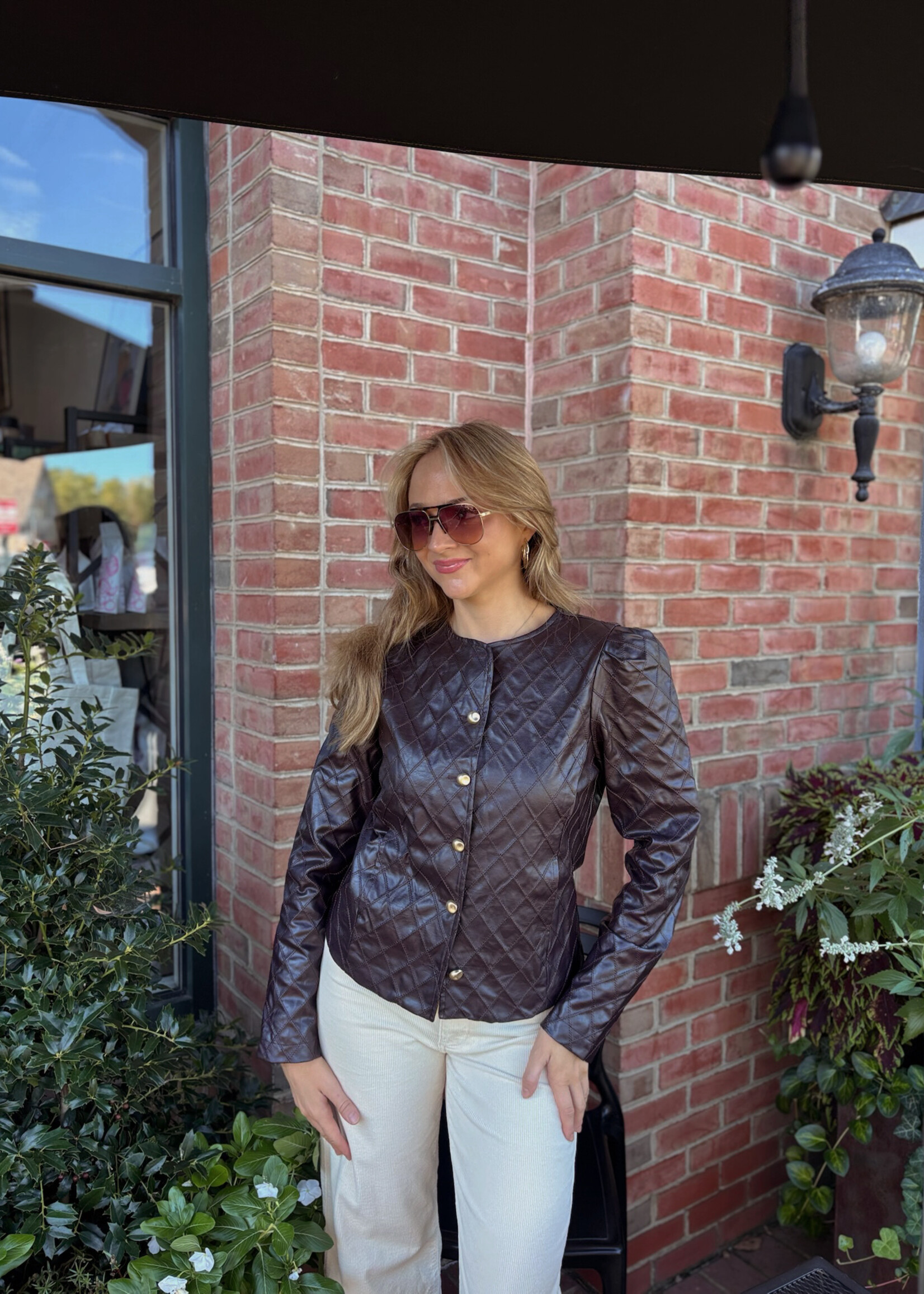 Daniella Quilted Faux Leather Jacket