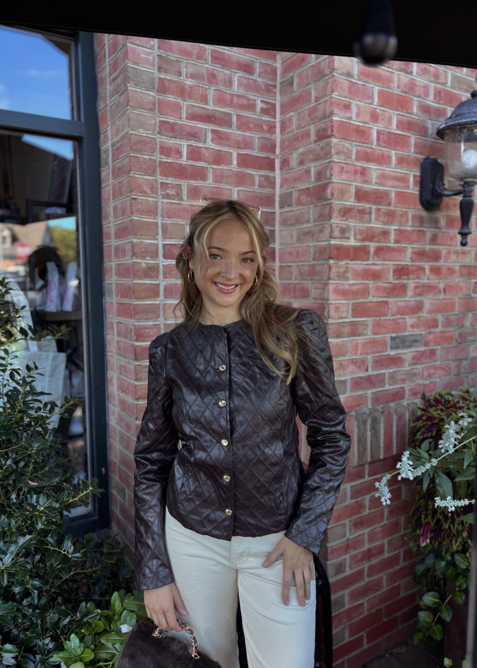 Daniella Quilted Faux Leather Jacket