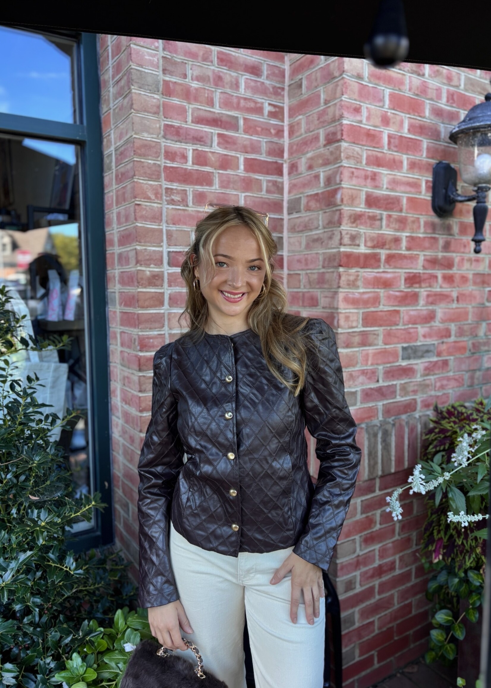 Daniella Quilted Faux Leather Jacket