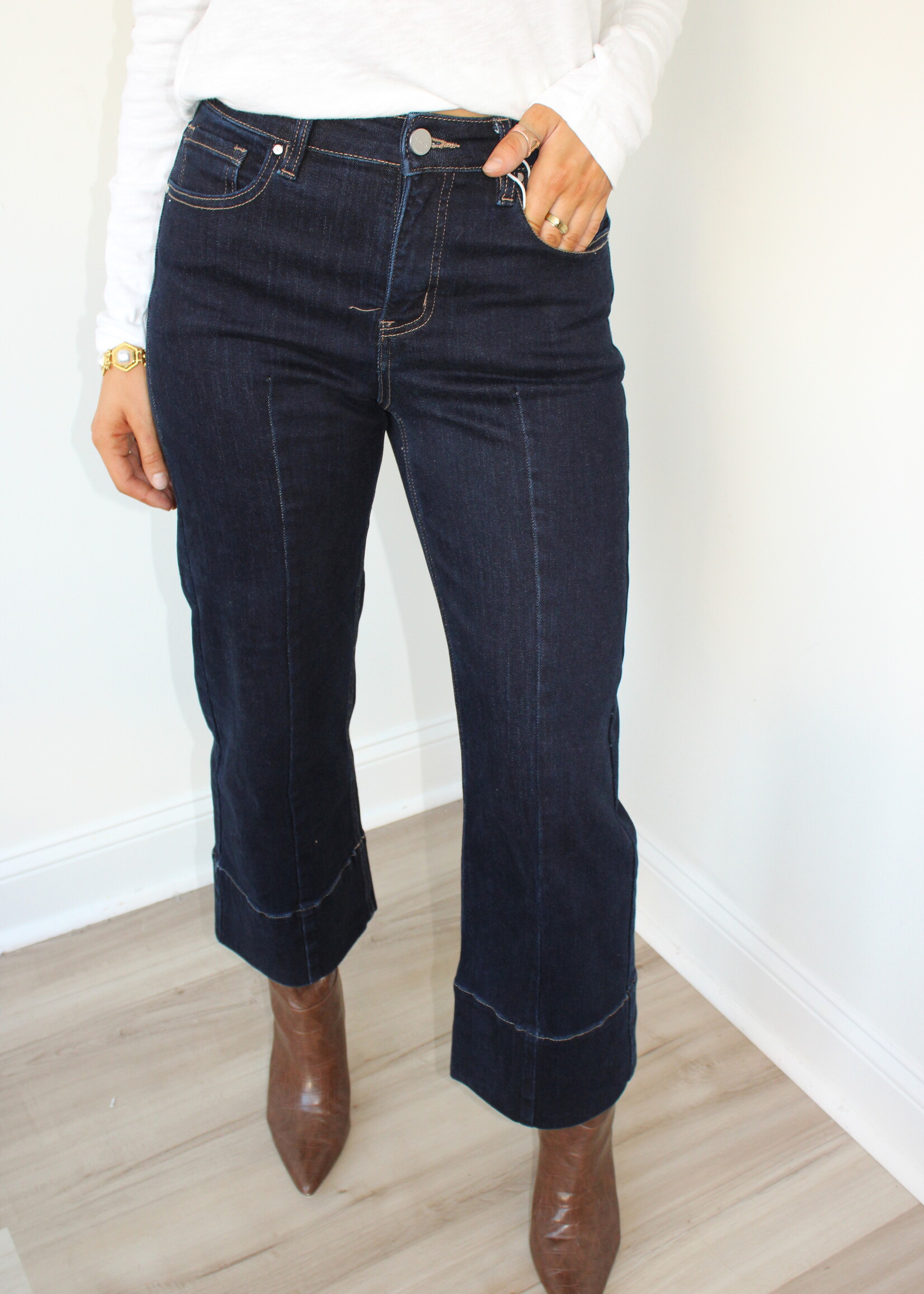 Ambrose High Rise Crop Wide Jeans