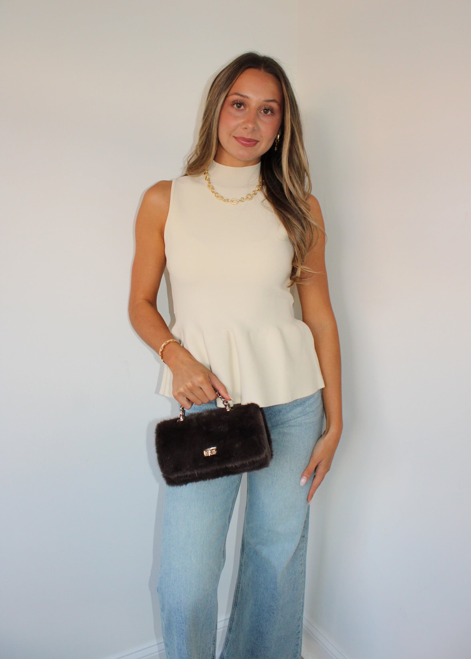 Paris Sleeveless High Neck Top