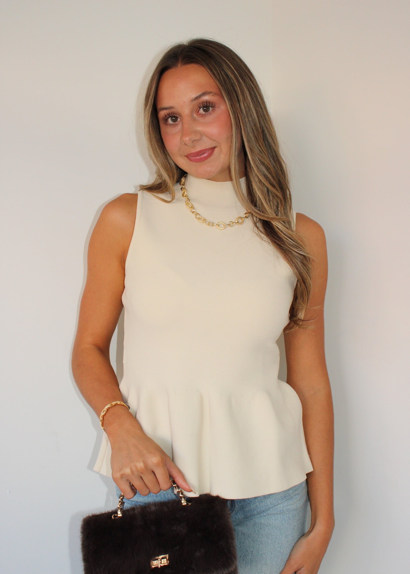 Paris Sleeveless High Neck Top