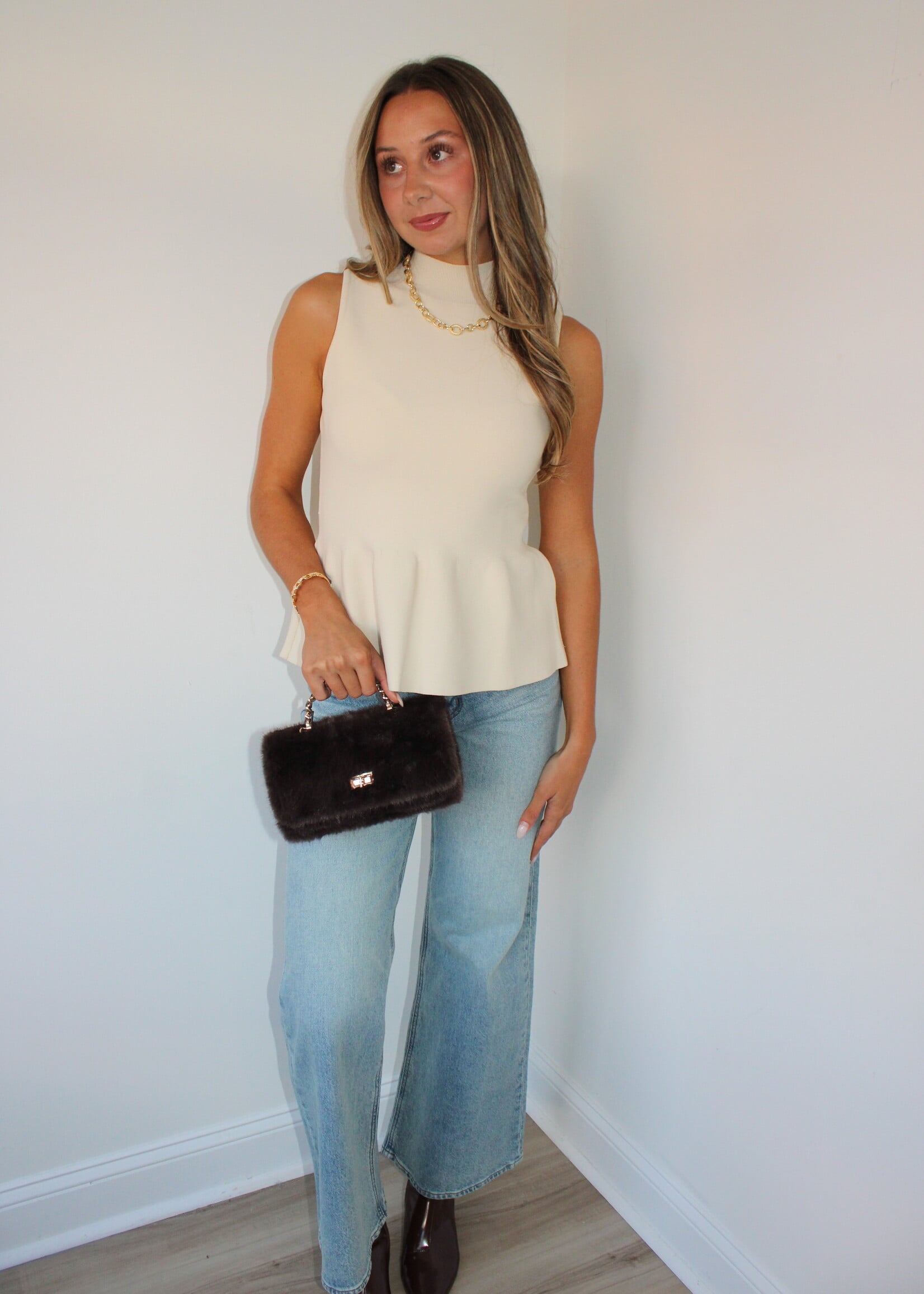 Paris Sleeveless High Neck Top