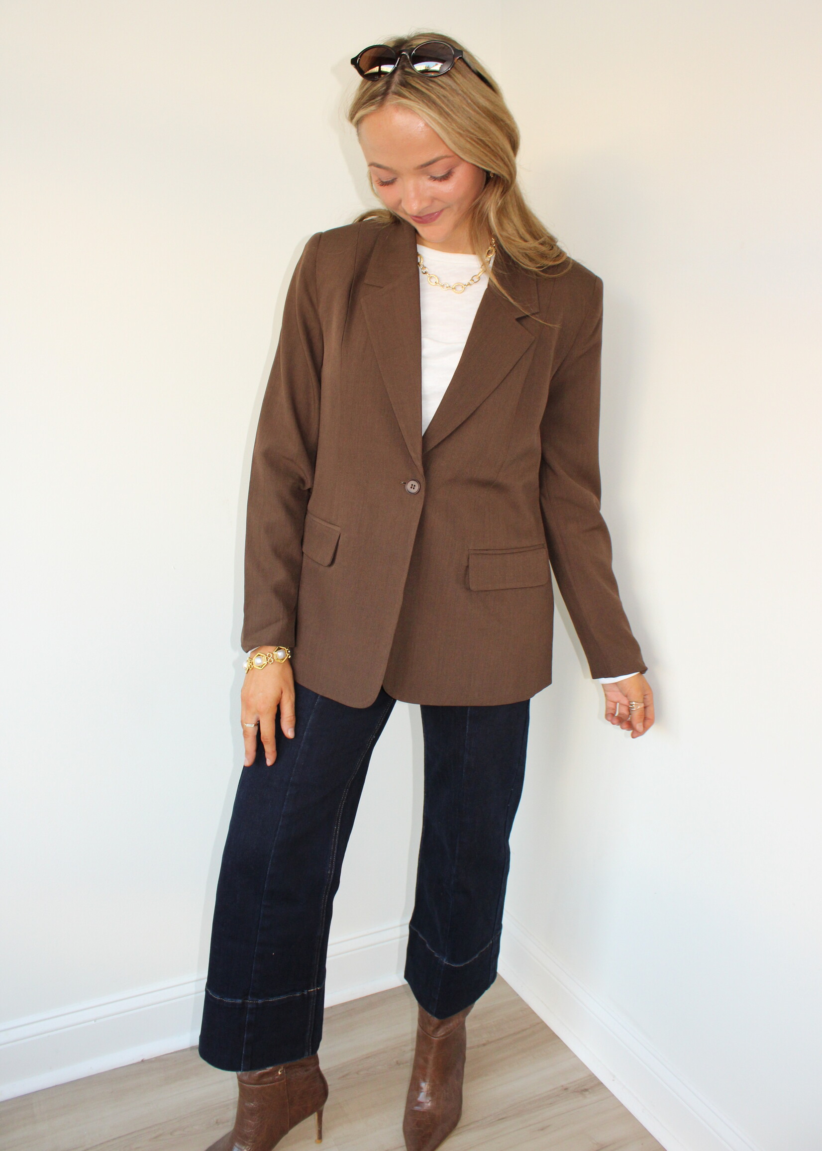 Carmella Single-Button Blazer