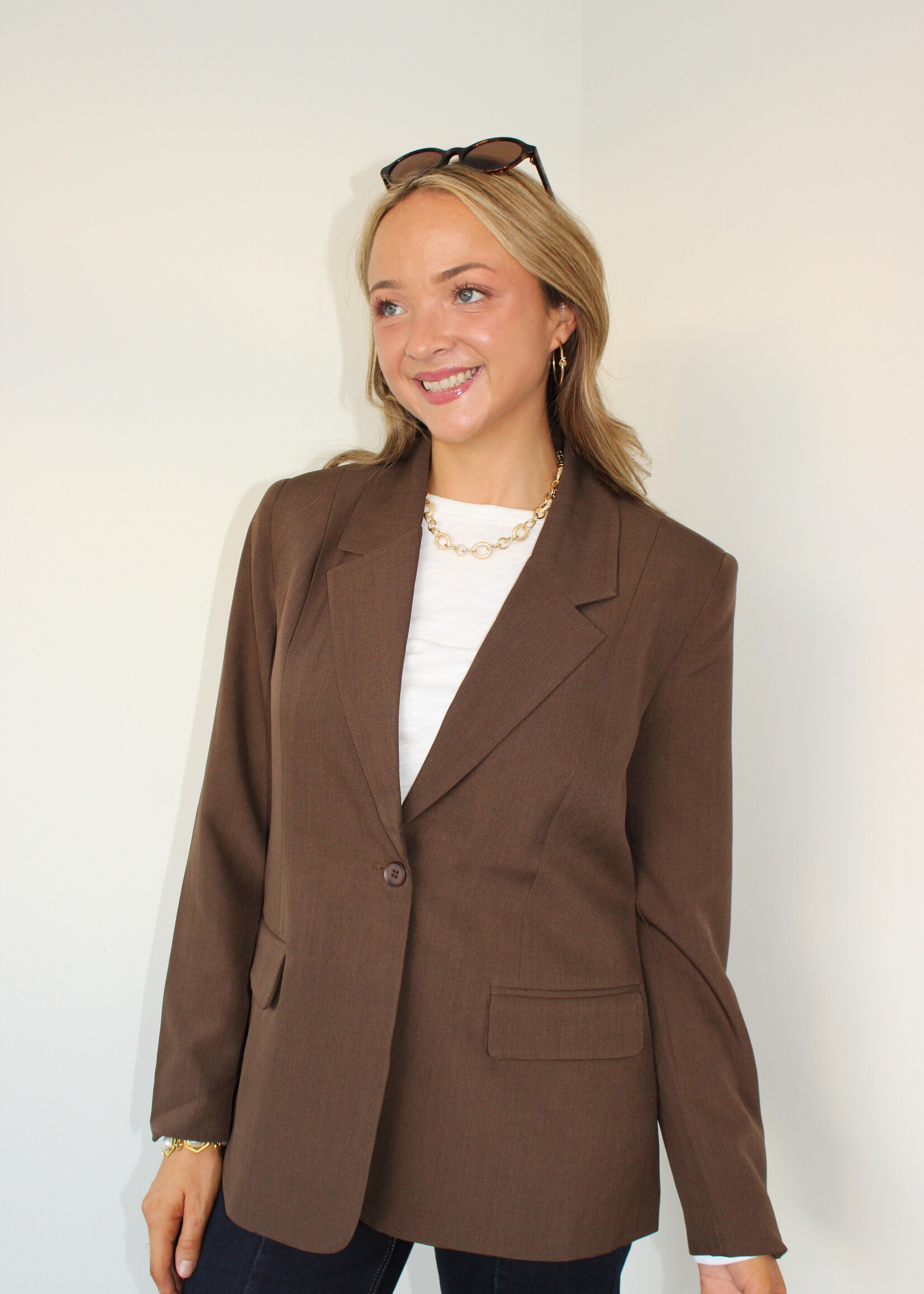 Carmella Single-Button Blazer