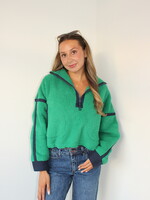 Free People Mountain High 1/2 Zip Green Glow