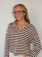 Kassia Roll Neck Stripe Cardigan