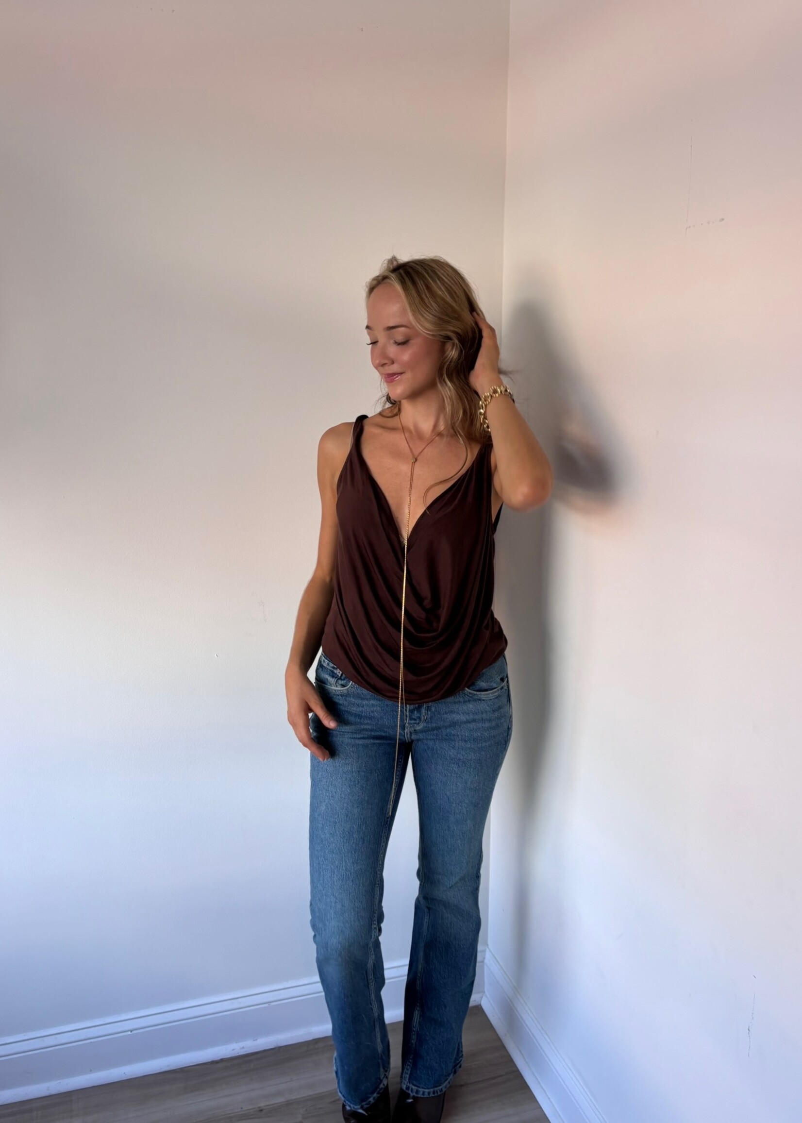 Cardi Drape Neck Top