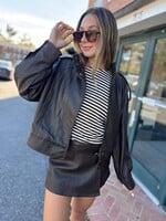 Elba Faux Leather Wrap Skirt
