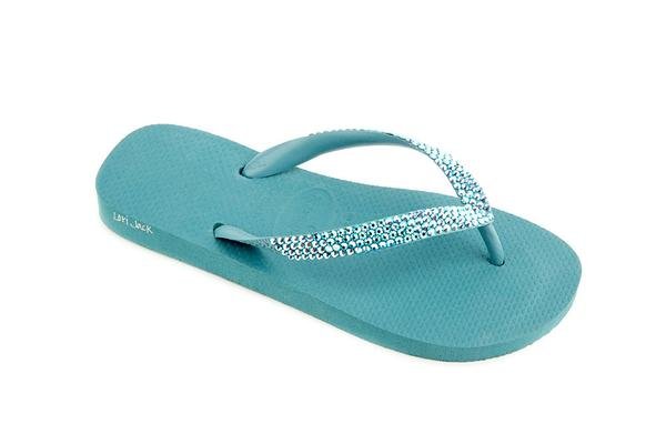 iridescent flip flops