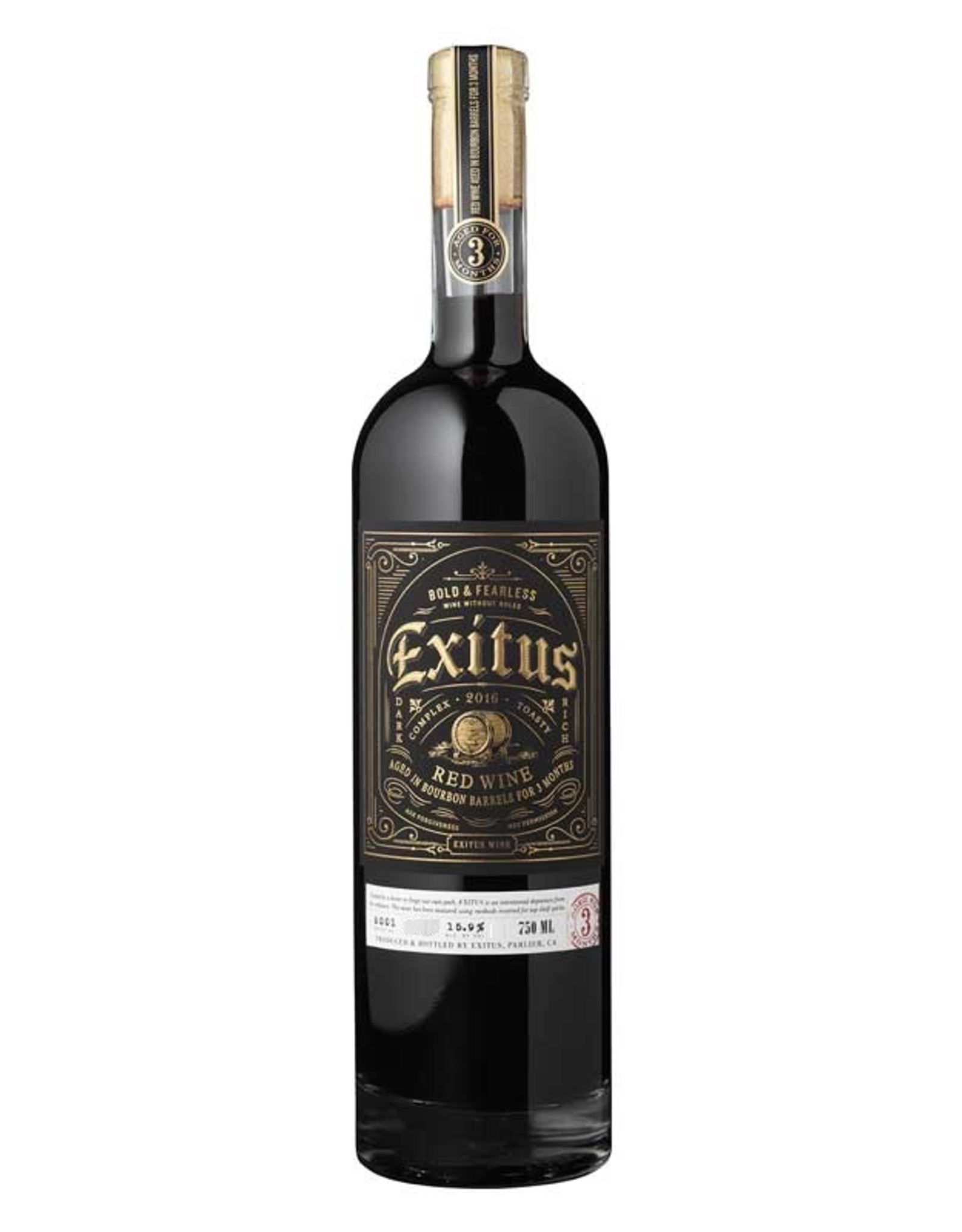 Red Wine 2017, Exitus, Red Bourbon Barrel Blend, Multi AVA, Multi AVA, California, 15.9% Alc, CTnr, TW90