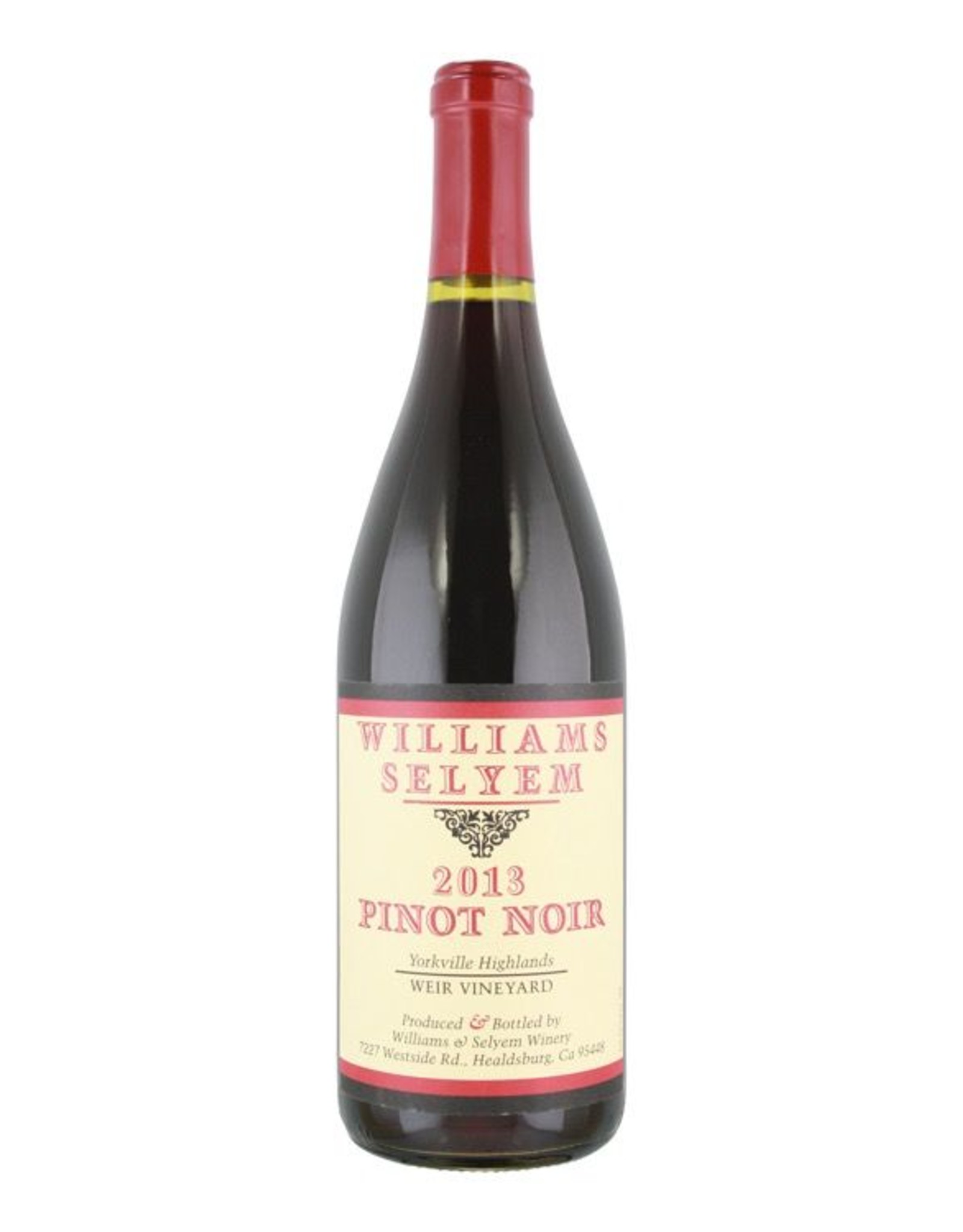 Red Wine 2013, Williams Selyem Weir Vineyard, Pinot Noir, Yorkville Highlands, North Coast, California, 13.8% Alc, CT92, RP91, TW95