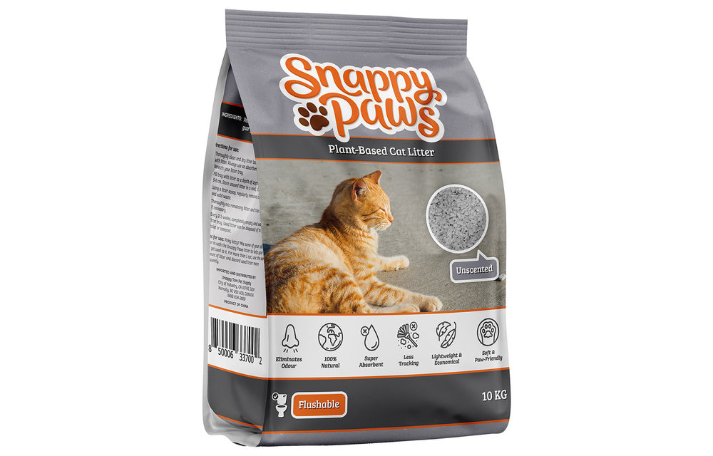 Snappy Paws Unscented Flushable Litter22 lb