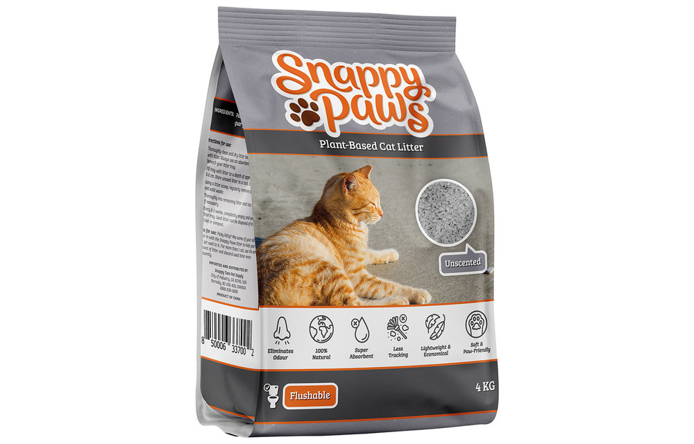 Snappy Paws Unscented Flushable Litter 4 kg