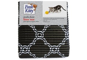 Fresh Kitty Foam Litter Mat Black & White Jumbo 40"x25"