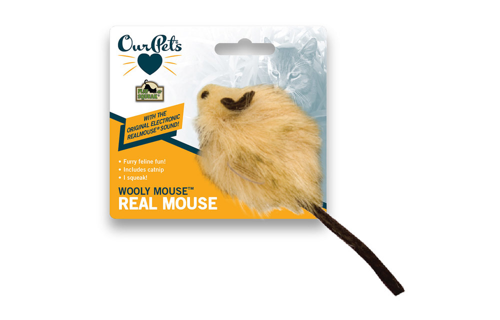 OurPets PlayNSqueak Catnip Wooly Mouse Cat Toy