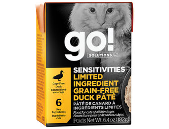 GO! Sensitivities LID GF Duck Pate Cat 6.4 oz