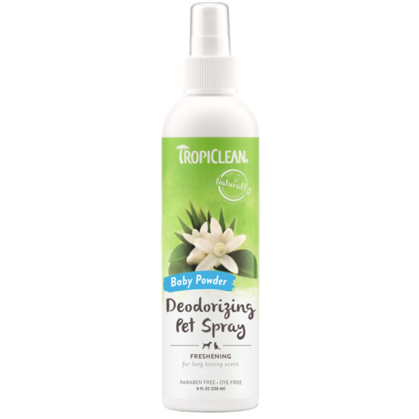TropiClean Baby Powder Deodorizing Pet Spray 8 oz