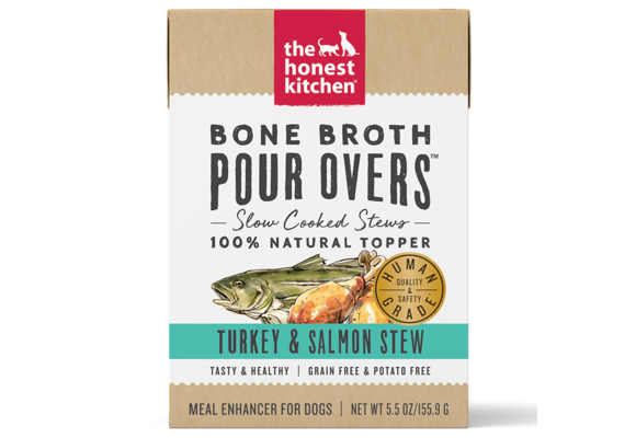 Honest Kitchen Pour Over Bone Broth Turkey & Salmon Stew Dog 5.5 oz