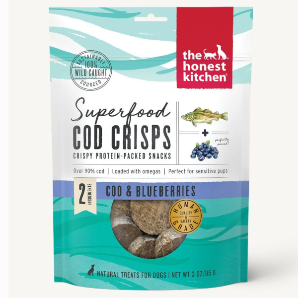 Honest Kitchen Cod Crisps w/ Blueberry Dog 3 oz