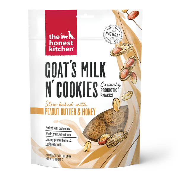 Honest Kitchen Goat's Milk N' Cookies w/ Peanut butter Honey Dog 8 oz