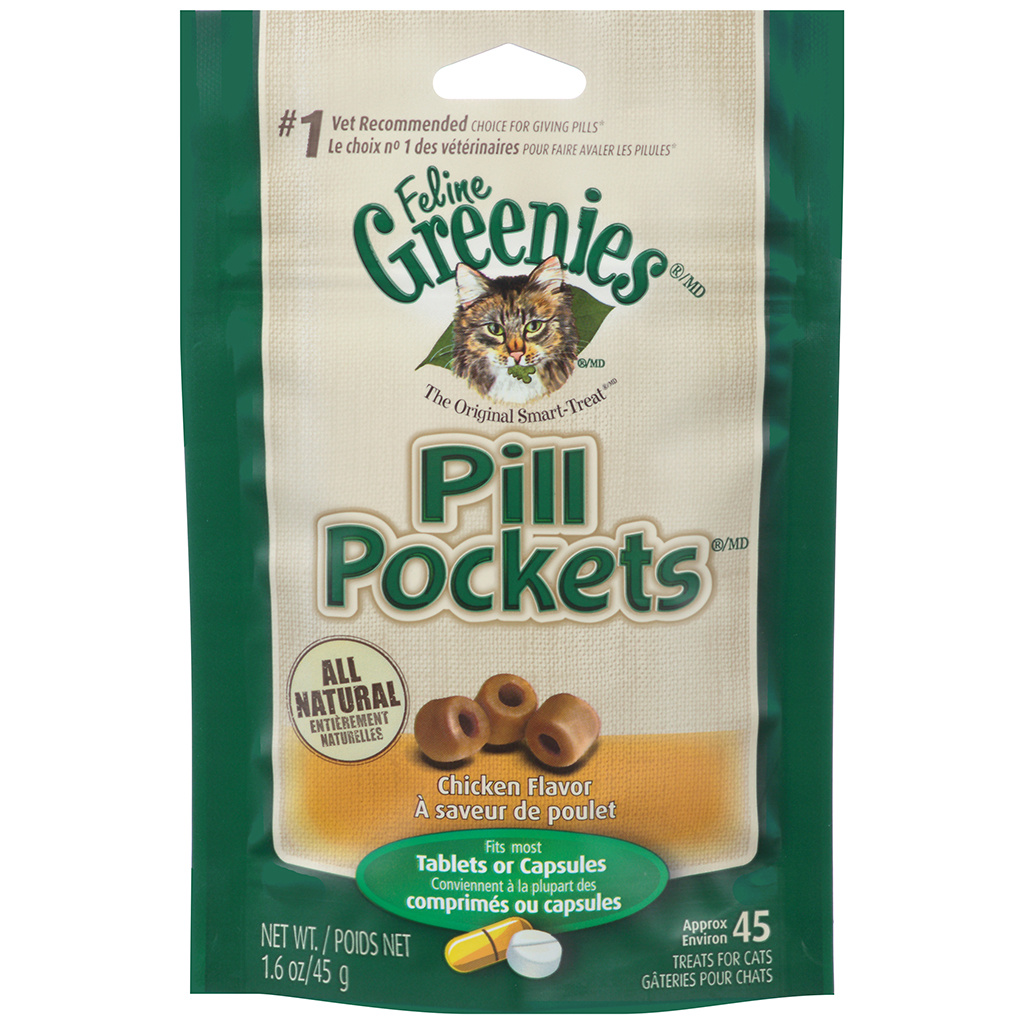 Greenies Pill Pocket Chicken Cat 45 cap 1.6 oz