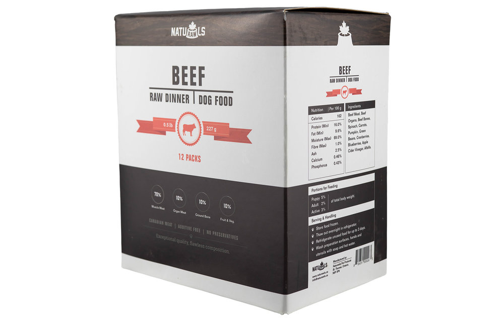Naturawls Raw Dinner Beef & Veggie Dog 12/227 g
