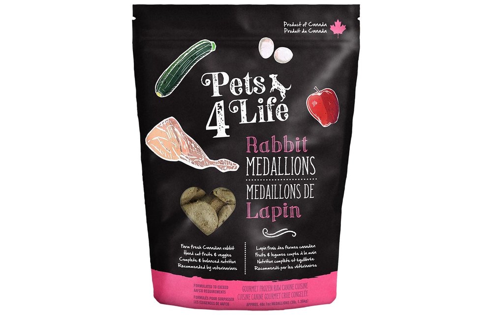 Pets4Life Frozen Rabbit 1 oz Medallions Dog 3 lb