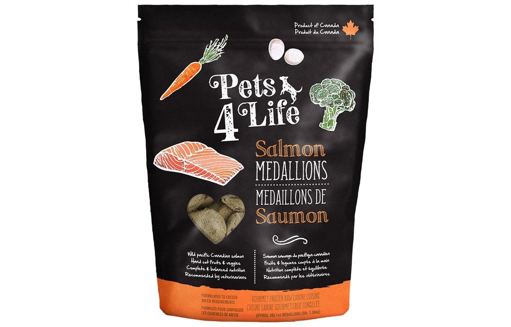 Pets4Life Frozen Salmon 1 oz Medallions Dog 3 lb