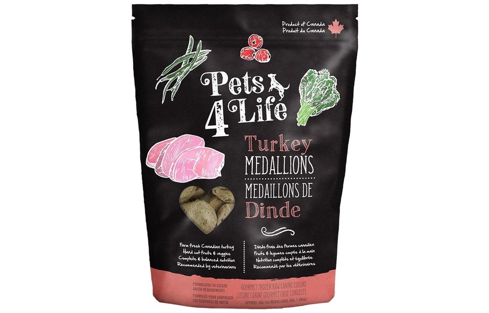Pets4Life Frozen Turkey 1 oz Medallions Dog 3 lb