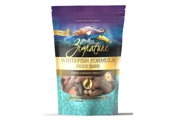 Ziggy Bars LID Whitefish & Pump Treats Dog 12 oz