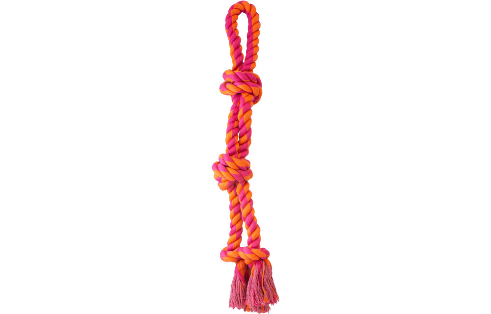 Knotty & Nice Split Rope Orange & Pink 30"