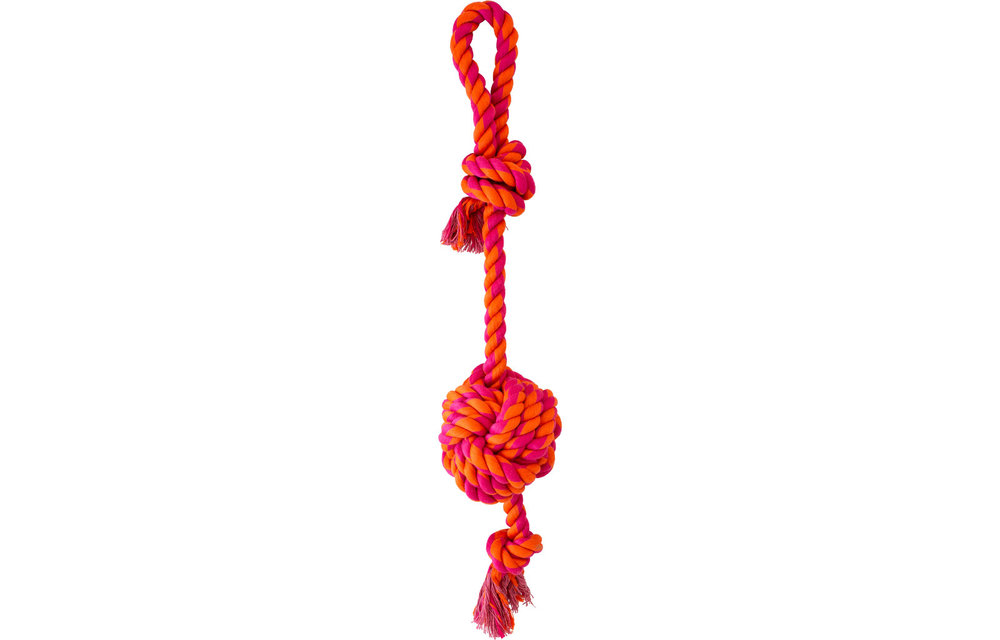 Knotty & Nice Rope Handle/Tail Pink & Orange 25"