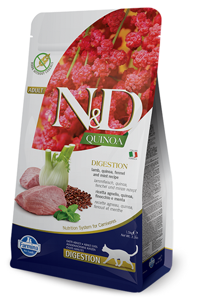 Farmina N&D Quinoa Digestion Lamb LID Cat 1.5 kg
