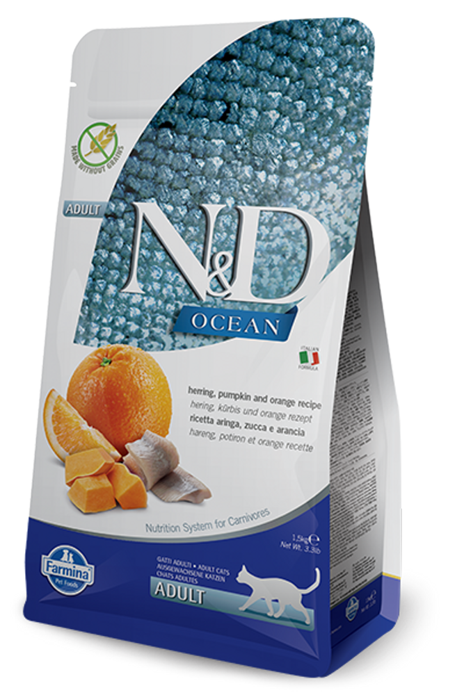 Farmina N&D Ocean Herring, Pumpkin & Orange Cat 1.5 kg