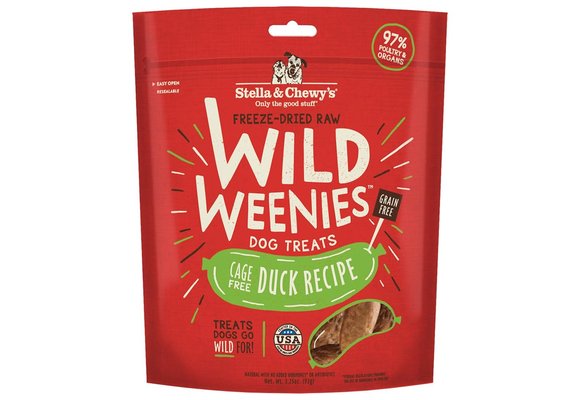 Stella & Chewy's Wild Weenies Cage Free Duck Dog 3.25 oz