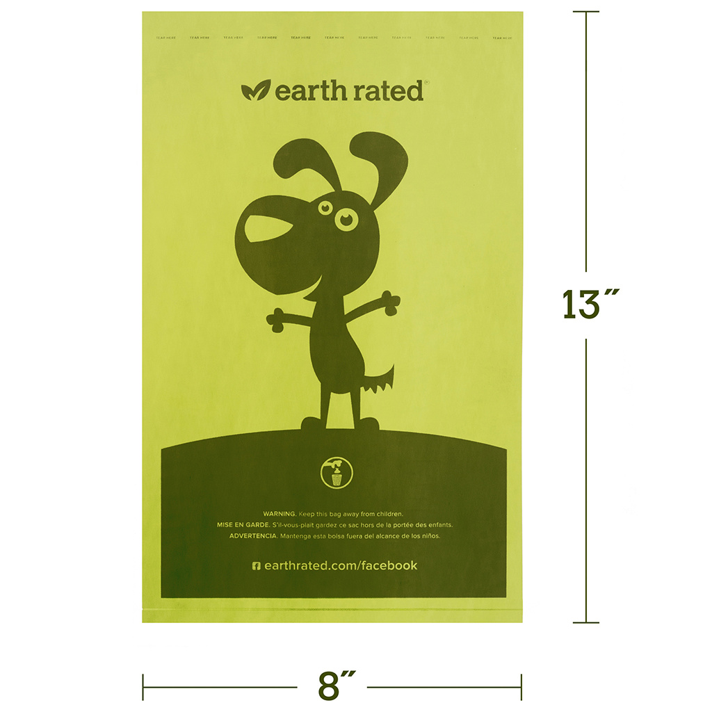 Earth Rated Bio Poop Bags Unscented Roll 300 pk