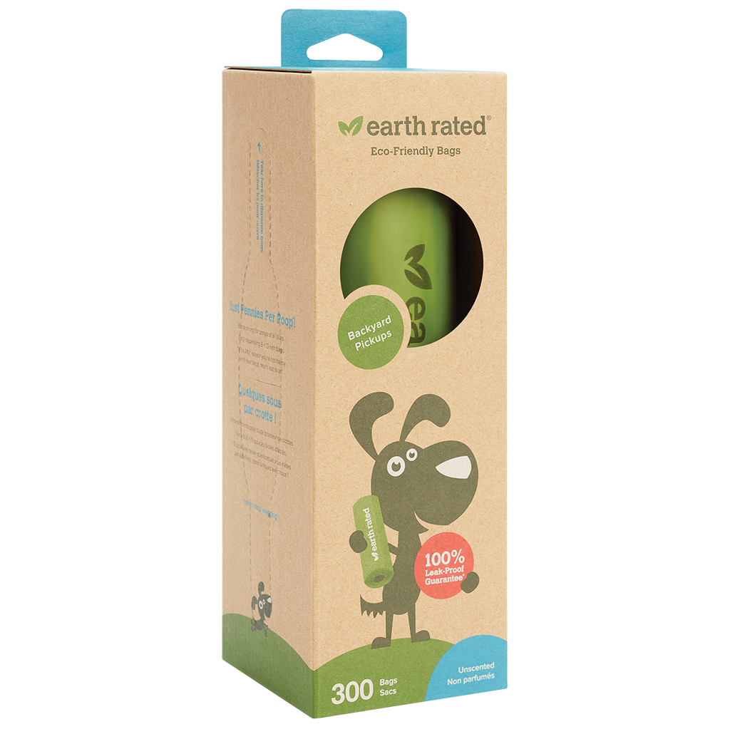 Earth Rated Bio Poop Bags Unscented Roll 300 pk