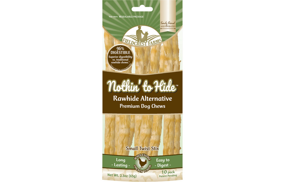 Nothin to Hide Chicken Small Twist Stix Dog 10 pk
