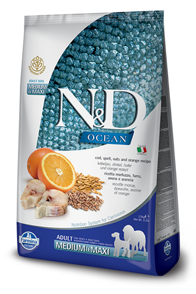 Farmina Ocean Cod, Spelt, Oats, Orange Dog 12 kg