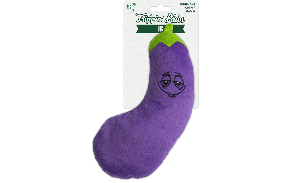Trippin Paws Catnip Pillow Eggplant 12"
