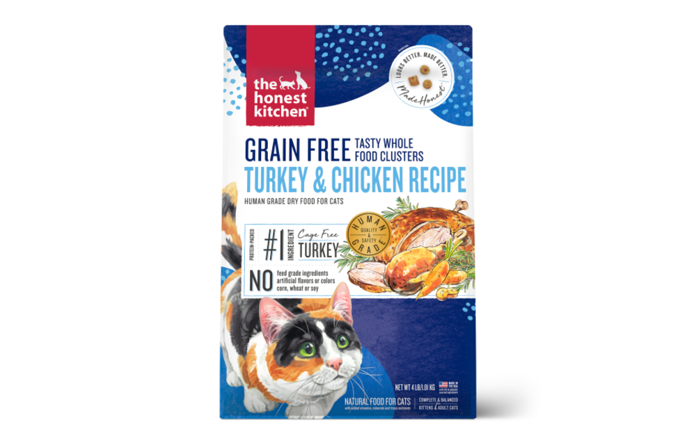 Honest Kitchen GF Whole Food Clusters Turkey & Chicken Cat 4 lb