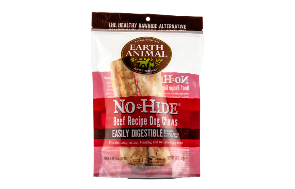 Earth Animal NoHide Chew Beef Medium 2pk
