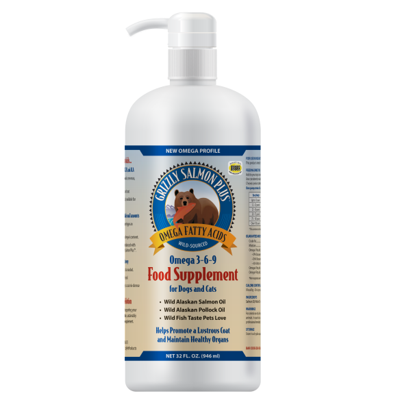 Grizzly Salmon Plus Oil Liquid Supplement  32 oz