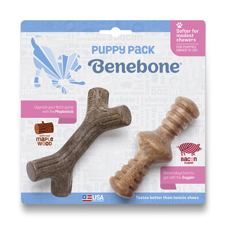 Benebone Puppy Zaggler Bacon Stick 2 pk